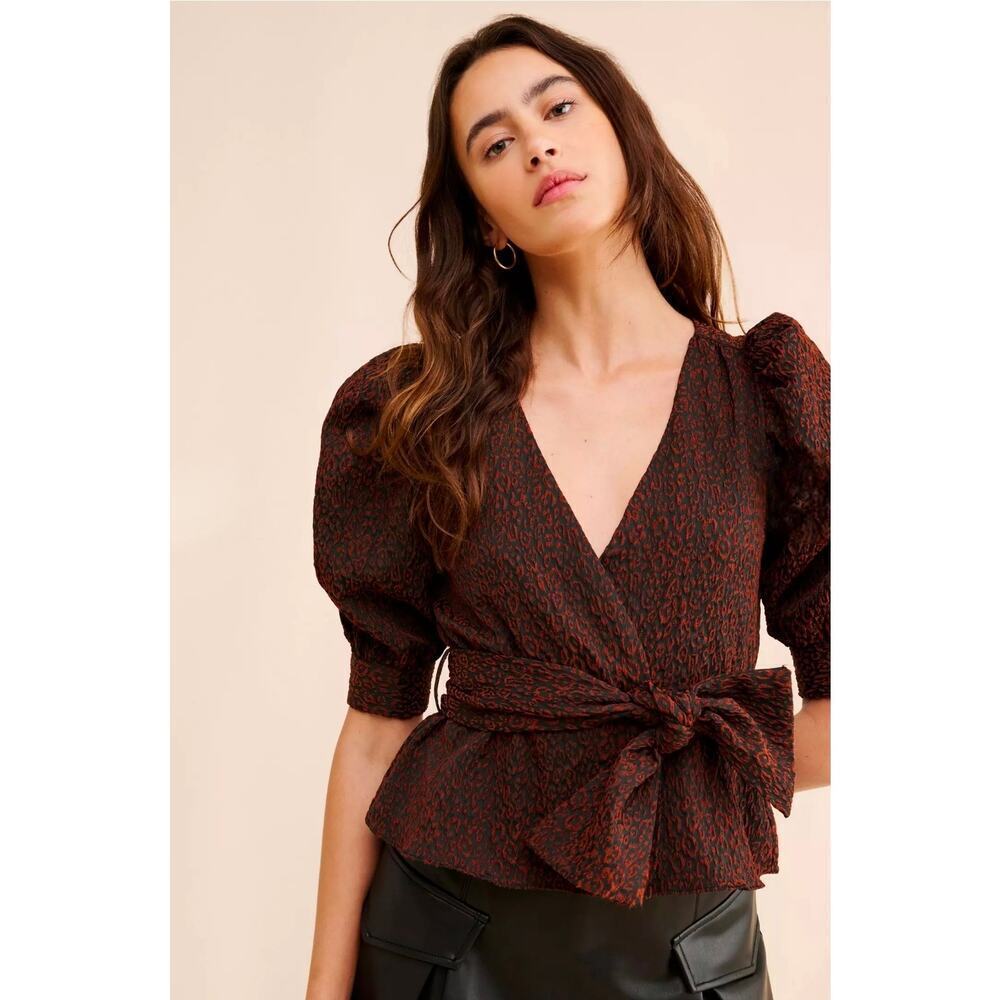 Hutch Jacquard Wrap Top